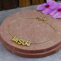 Gold Chain Alphabet Initial Letter Bracelet For Women