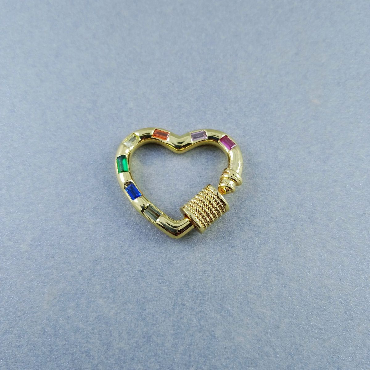 Rainbow Heart Gold Copper Charm For Women