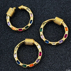 Rainbow Round Gold Copper Charm For Women