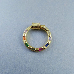 Rainbow Round Gold Copper Charm For Women