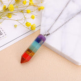 7 Chakra Natural Healing Gemstone Crystal Energy Pendant Necklace Chain