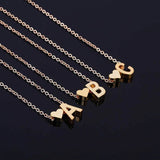 Initial Alphabet Gold Heart Letter A Necklace Pendant Chain