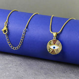 Round Evil Eye Multicolor Necklace Pendant Chain