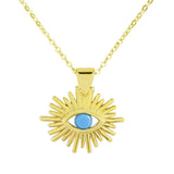 Round Turkish Blue Evil Eye Necklace Pendant Chain