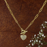 Heart Toggel Link Chain Necklace Pendant Chain