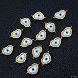 Heart Evil Eye Nazariya White Gold American Diamond Charm Centre Pcs For Women
