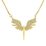 Butterfly Gold American Diamond Necklace Pendant Chain