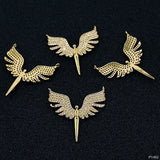 Flying Eagle Wings 18K Gold Cubic Zirconia American Diamond Centre Pcs For Women