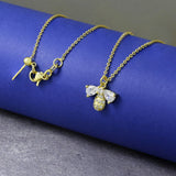 Honeybee Gold American Diamond Necklace Pendant Chain