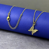 Butterfly Round Gold Necklace Pendant Chain