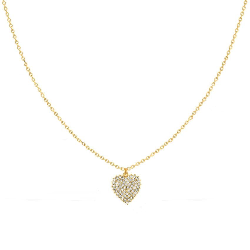American Diamond Heart Necklace Pendant Chain