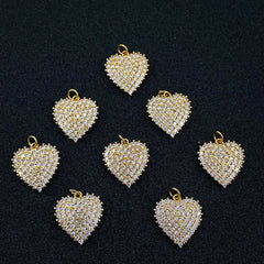 Heart Love Valentines Gold Cubic Zirconia Pendant Necklace For Women