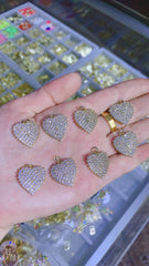 Heart Love Valentines Gold Cubic Zirconia Pendant Necklace For Women