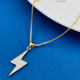 Brass White Gold Lightning Necklace Pendant Chain For Women Girls