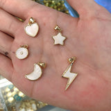 Moon Gold White Copper Charm For Women