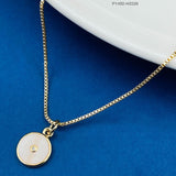 Copper Cubic Zirconia Gold White Daily Necklace Pendant Chain For Women Girls