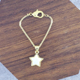 Star White Gold Slim Link Chain Watch Charm For Women