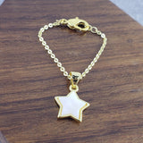 Star White Gold Slim Link Chain Watch Charm For Women