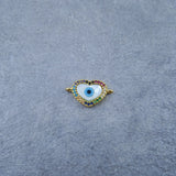 Heart Evil Eye Mother Of Pearl Gold Zircon Copper Charm For Women