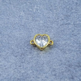 Heart Gold Zircon Copper Charm For Women