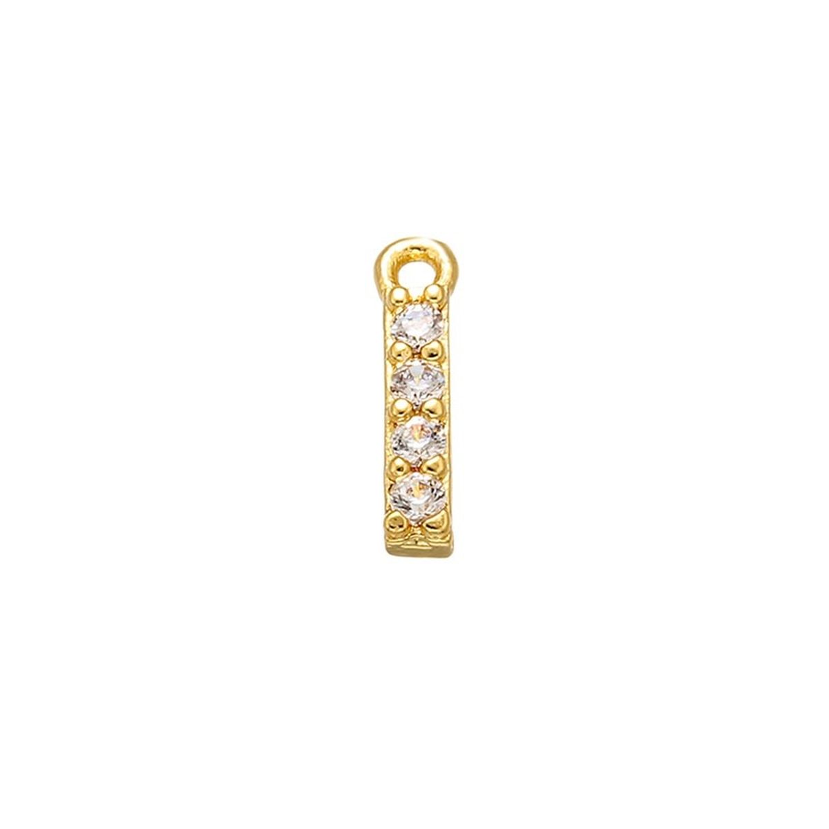 Alphabets Initial Letter American Diamonds Gold Copper Necklace Pendant Chain For Women