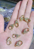 Flower Lobster Gold Zircon Copper Charm For Women
