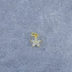 Flower Gold Zircon Copper Charm For Women