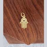 Evil Eye Hamsa Gold Blue Zircon Copper Charm For Women