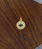 Evil Eye Round Gold Black Zircon Copper Charm For Women