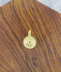 Evil Eye Round Gold Black Zircon Copper Charm For Women