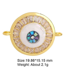 Evil Eye Round Abalone Black Silver Crystal Centre Pcs For Women