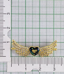 Abalone Wings Heart Gold Zircon Copper Charm For Women