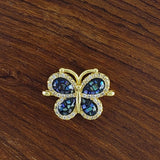 Abalone Butterfly Gold Zircon Copper Charm For Women