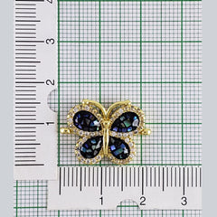 Abalone Butterfly Gold Zircon Copper Charm For Women