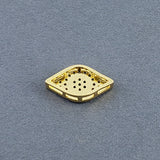 Oval Evil Eye Gold Zircon Copper Charm For Women