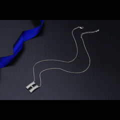 Silver White Cz Initial Alphabet Letter S Necklace Pendant Chain