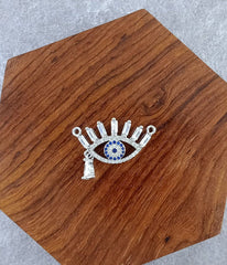 Drop Evil Eye Eyelash Silver Zircon Copper Charm For Women