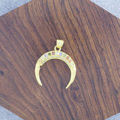 Horse Shoe Gold Zircon Copper Charm For Women