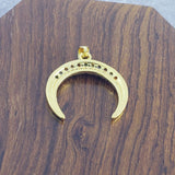 Horse Shoe Gold Zircon Copper Charm For Women