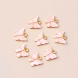 Butterfly Copper Gold Pink Peach Pendant Charm For Women