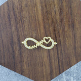 Heart Infinity Gold Zircon Copper Charm For Women