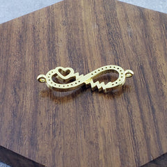 Heart Infinity Gold Zircon Copper Charm For Women