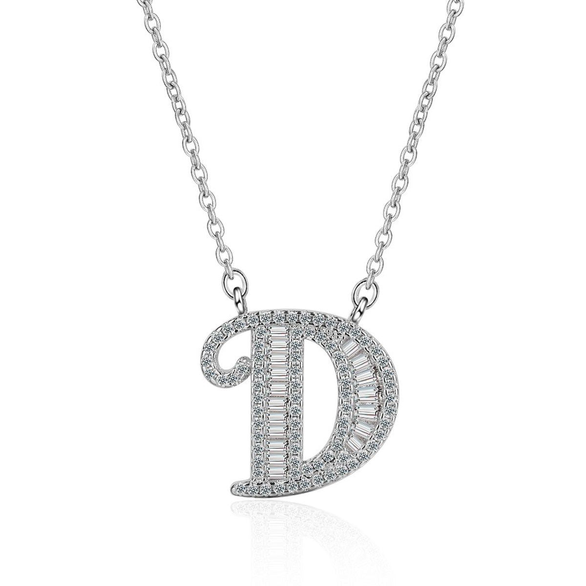 50% OFF on Chandrika Pearls Gems & Jewellers 24K Silver White Gold/Platinum  Plated Copper A-Z Letters Initial Pendant (D) Necklace for Girls on Amazon  | PaisaWapas.com