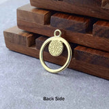 Round Evil Eye Brass Blue Enamel Pendant Centre Pcs For Women