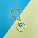 Alloy Enamel Round Evil Eye Watch charm For Women Blue