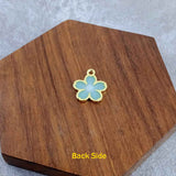 Flower Brass Green Gold Pendant Chain Necklace For Women