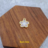 Flower Brass Green Gold Pendant Chain Necklace For Women