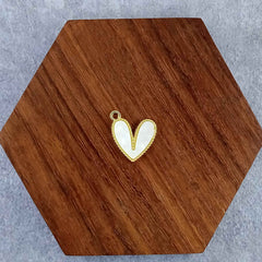 Heart Brass White Gold Pendant Centre Pcs For Women