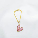 Alloy Heart Watch Charm For Women Gold Pink
