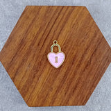 Heart Lock Brass Pink Gold Pendant Centre Pcs For Women